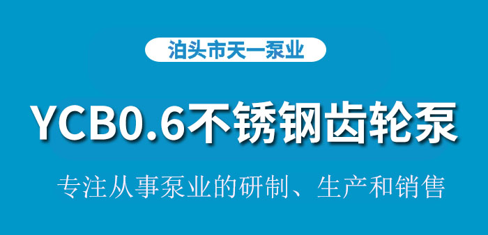 浙江YCB0.6不锈钢齿轮泵
